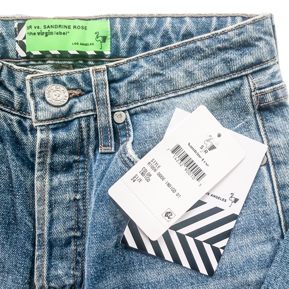 Free People SR vs Sandrine Rose Indigo Wash Straight Leg Denim Jeans, Sz 24 - Picture 11 of 14